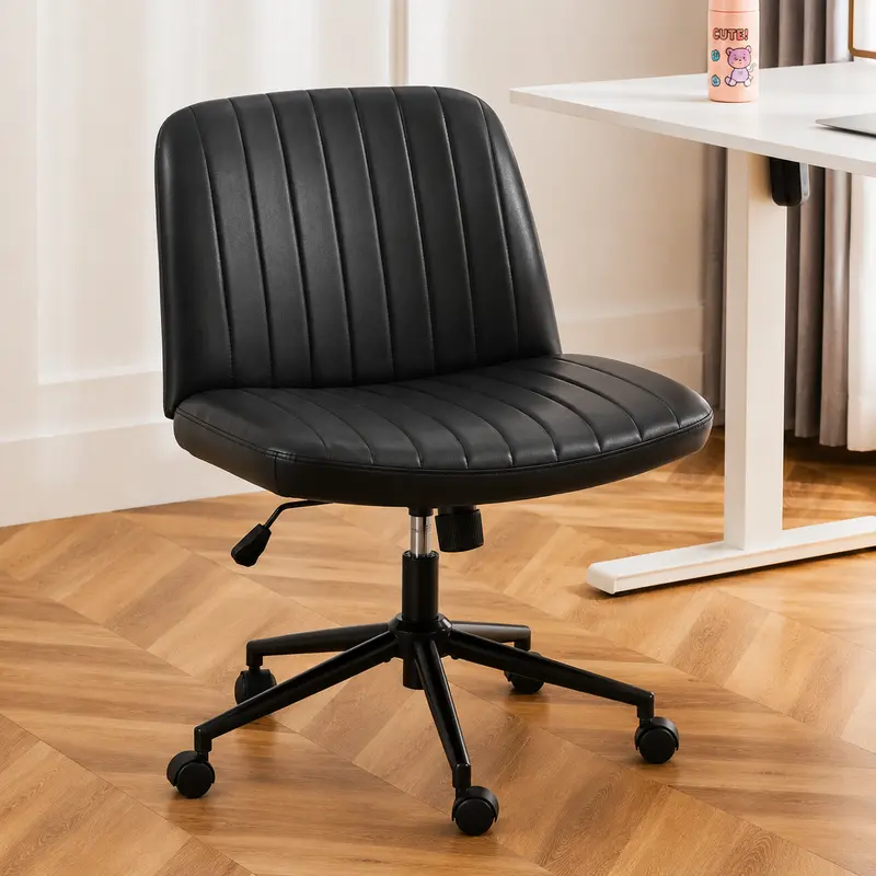 Office Chair with U-Shaped Cushion, Wide Height-Adjustable Seat, 360° Swivel Rocking Base for Home Office and Bedroom