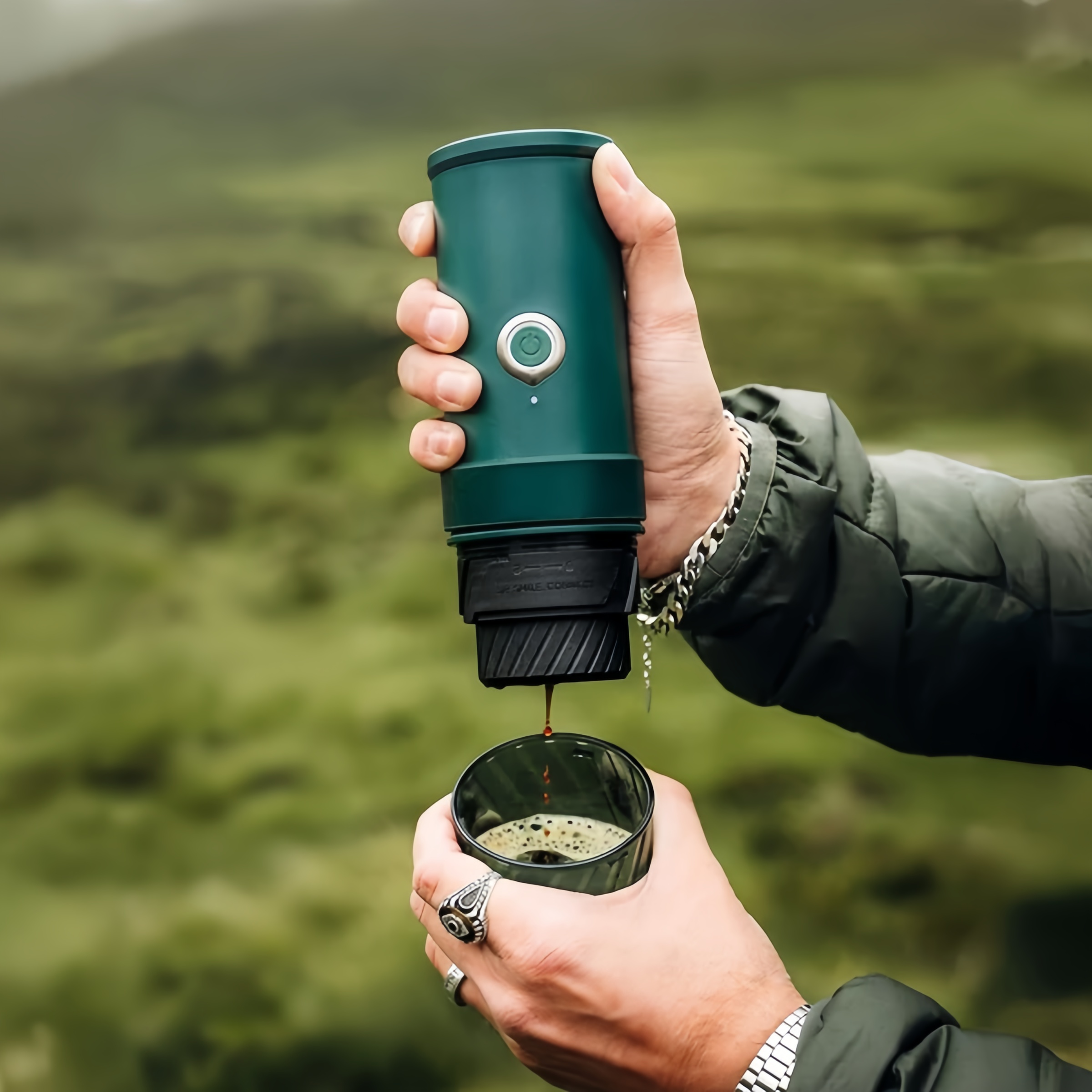 Portable Espresso Maker – 22 Bar Pressure Self-Heating Coffee Machine For Travel & Outdoor
