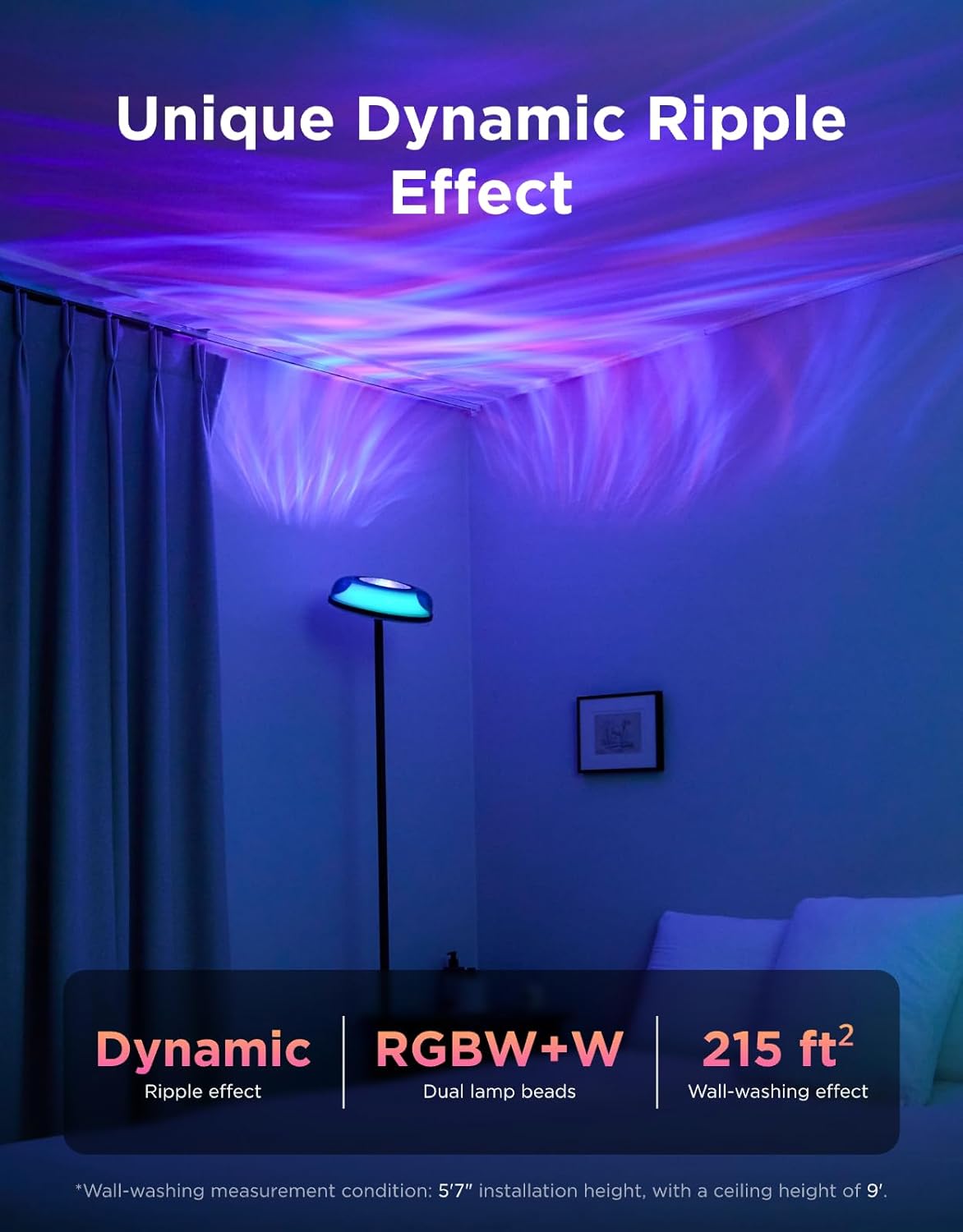 Aurora Ripple Uplighter — RGBIC Floor Lamp for Ambient Living