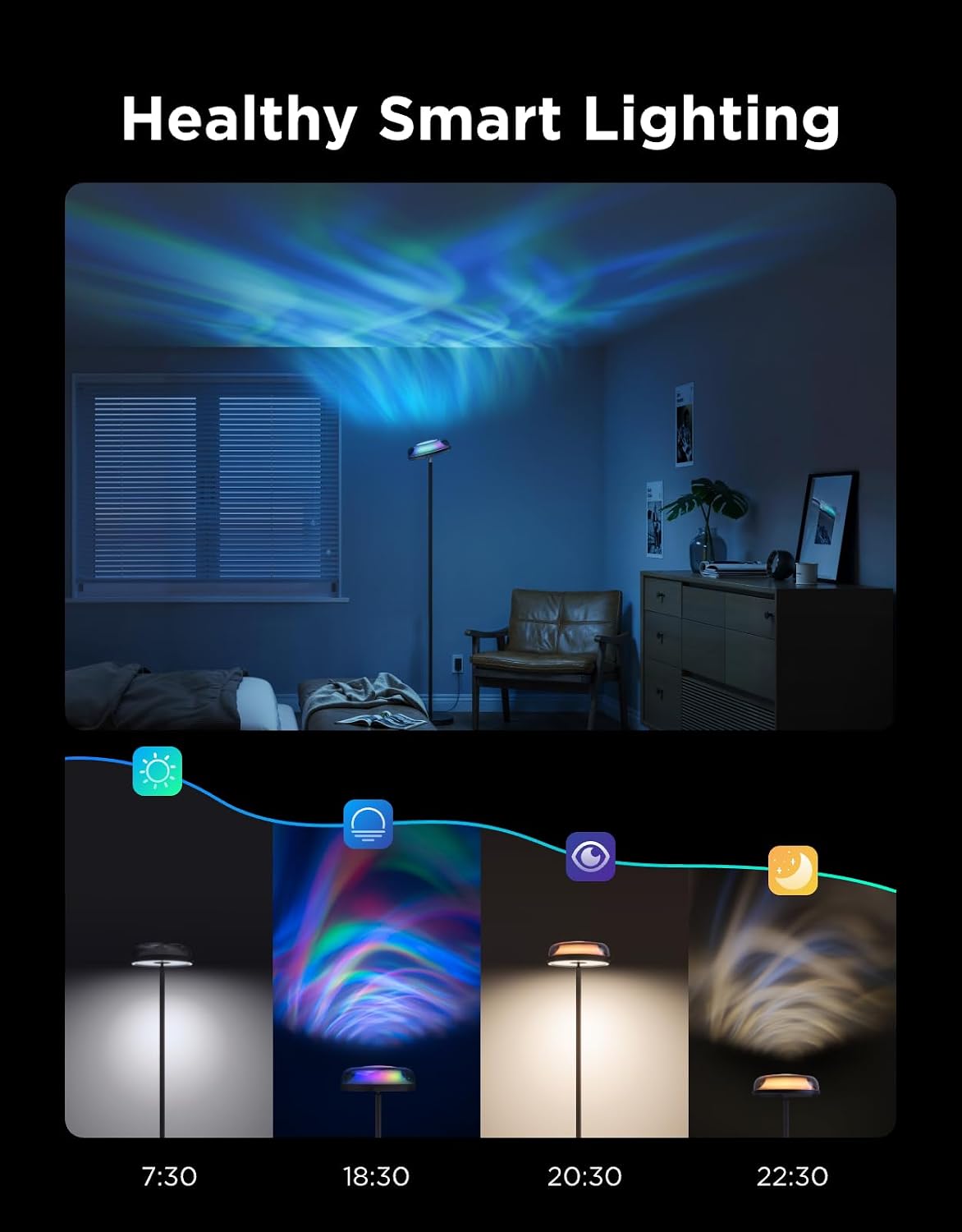 Aurora Ripple Uplighter — RGBIC Floor Lamp for Ambient Living