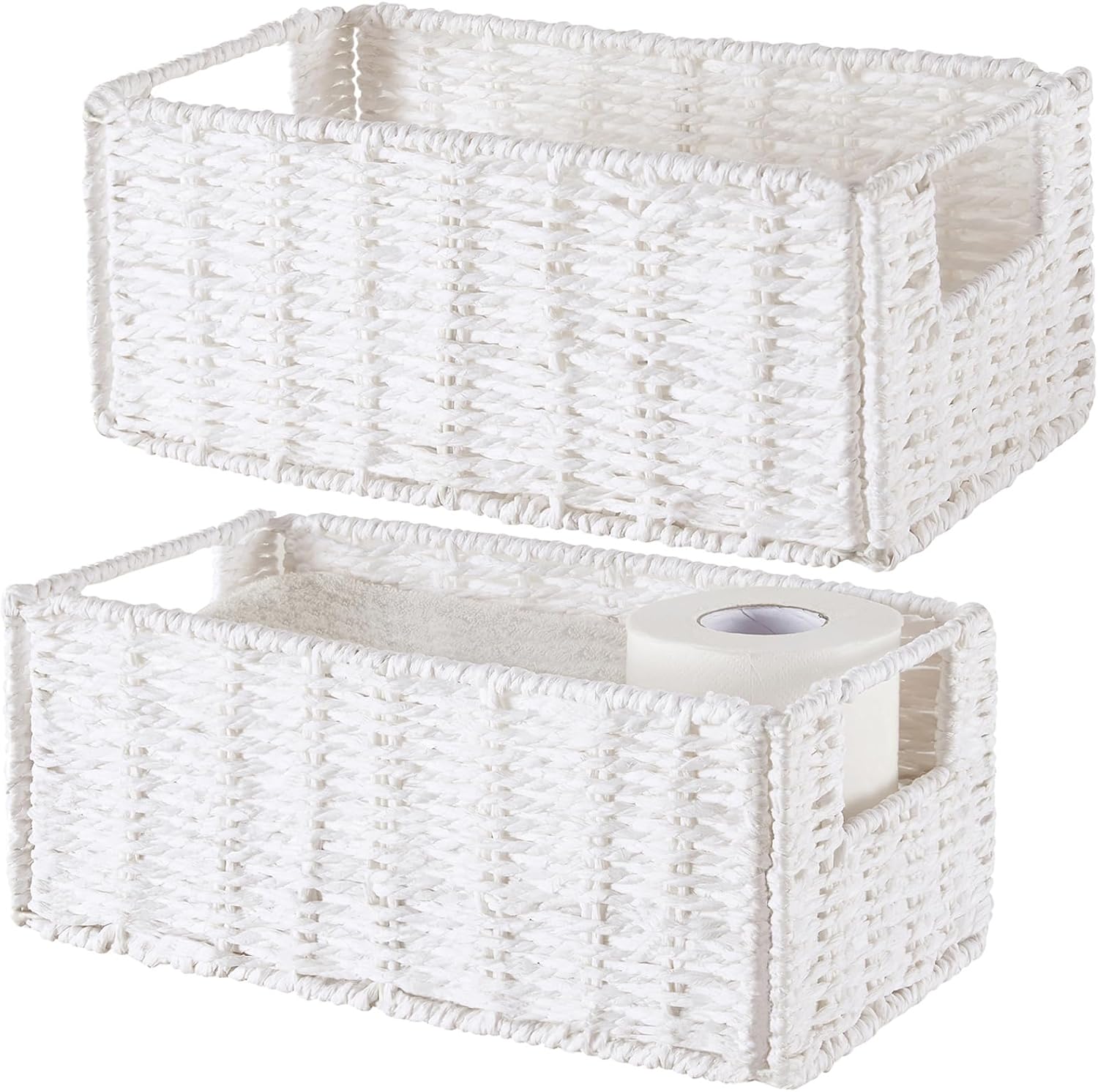 Small Storage Baskets for Organizing Toilet Paper Basket, Foldable Large Cube Storage Organizer Bins for Shelves