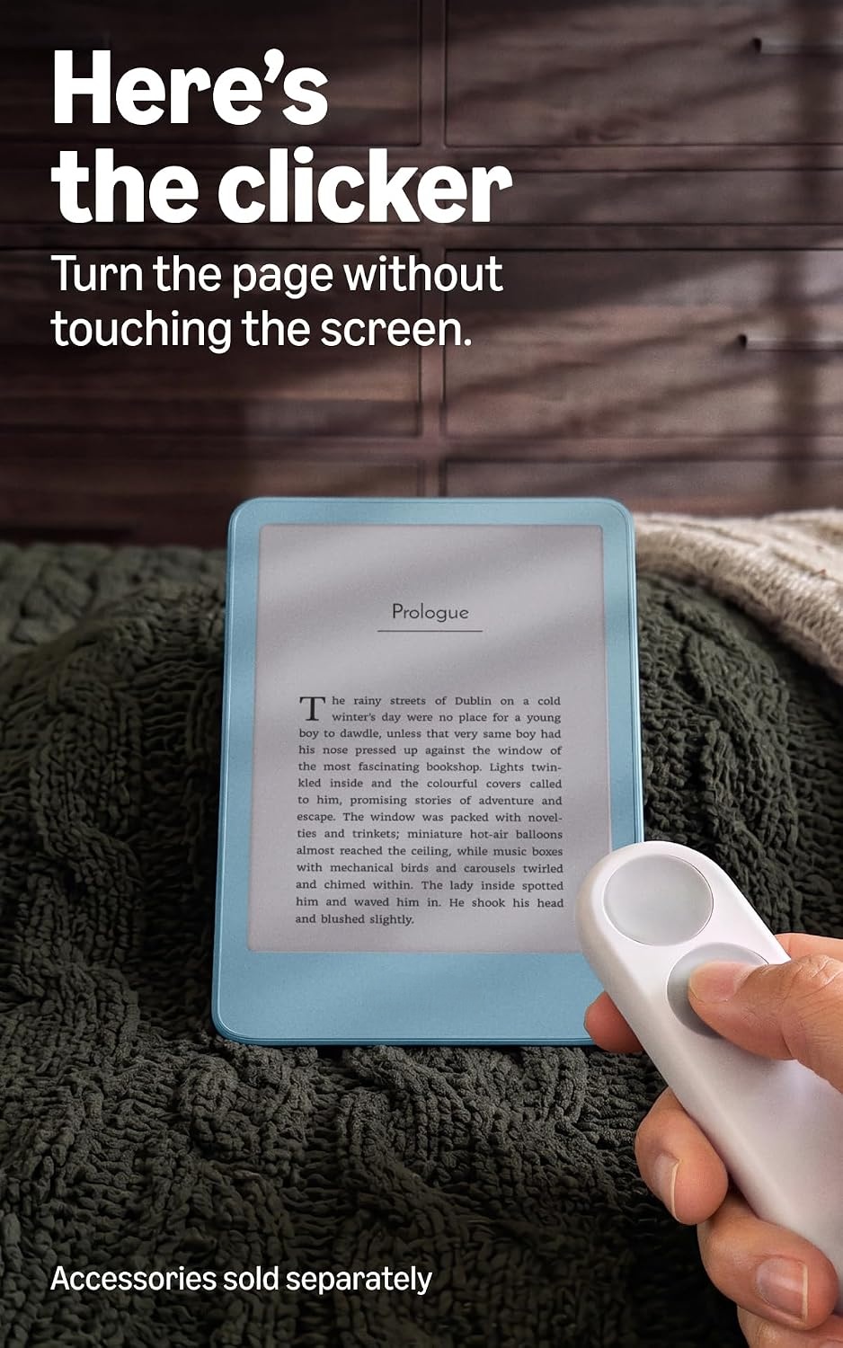 Portable EBook E-Reader, 6" Glare-Free E-Ink Display, Adjustable Warm Light, Support EPUB PDF TXT, Long Battery Life