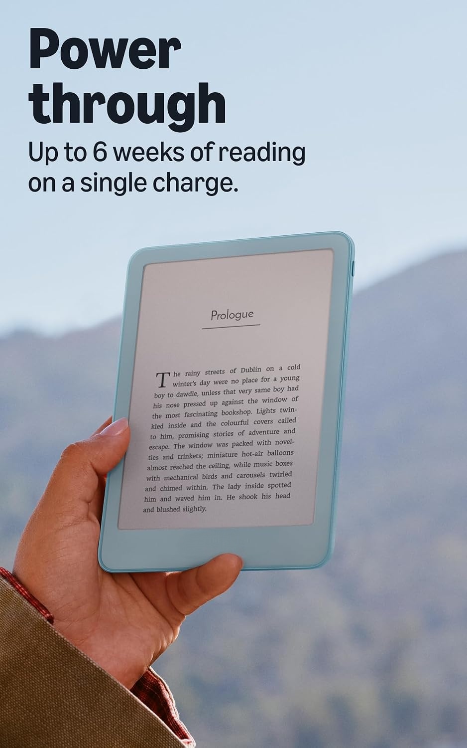 Portable EBook E-Reader, 6" Glare-Free E-Ink Display, Adjustable Warm Light, Support EPUB PDF TXT, Long Battery Life