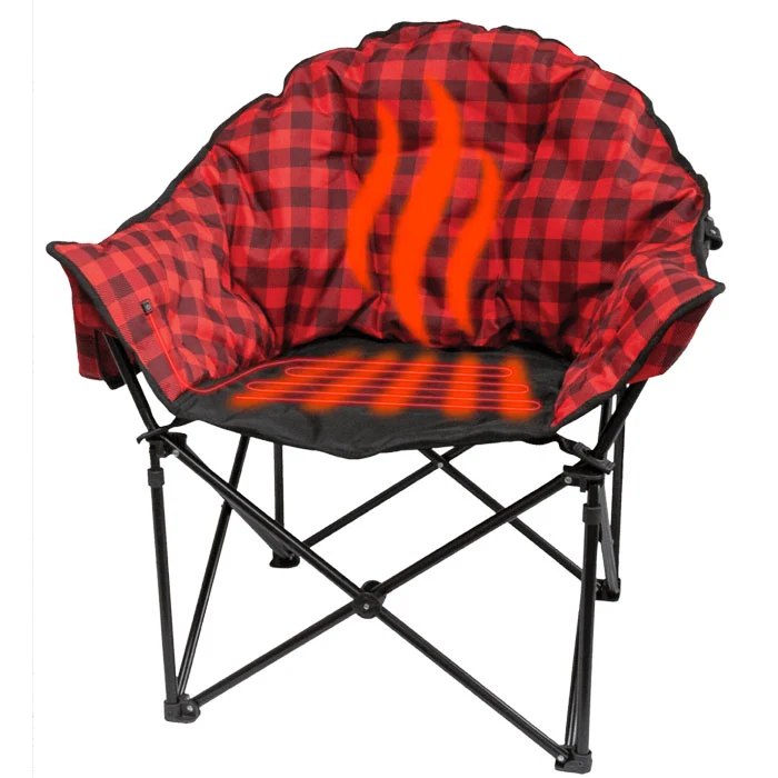 FQXCYW Heated Outdoor Lounge Chair – Premium Oversized Camping Chair with Built-In Heating & Portable Power