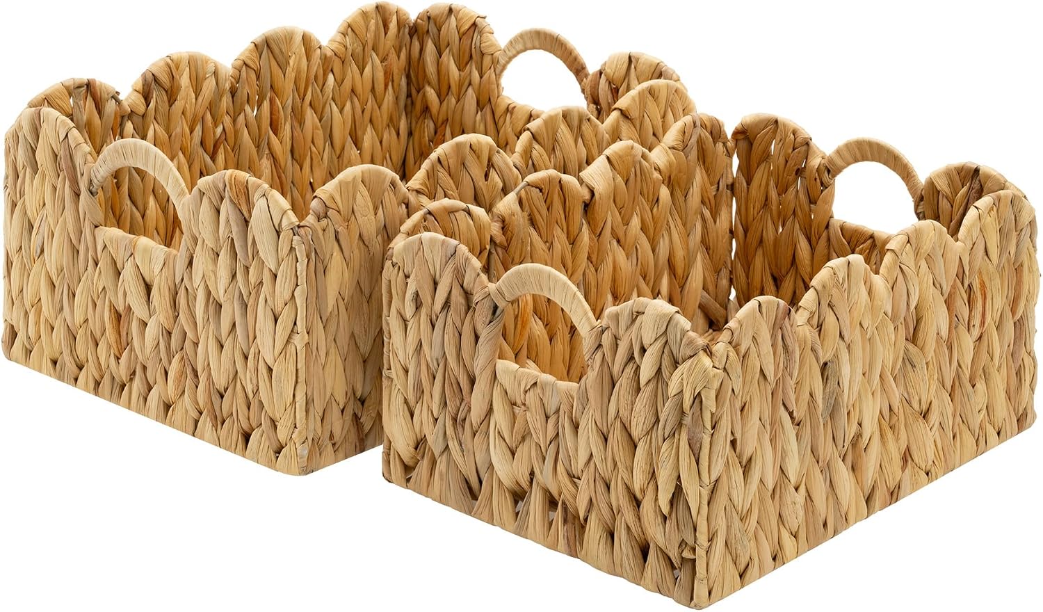 Wicker Storage Baskets for Shelves, Wicker Baskets for Organizing, Waterproof Woven Basket for Pantry