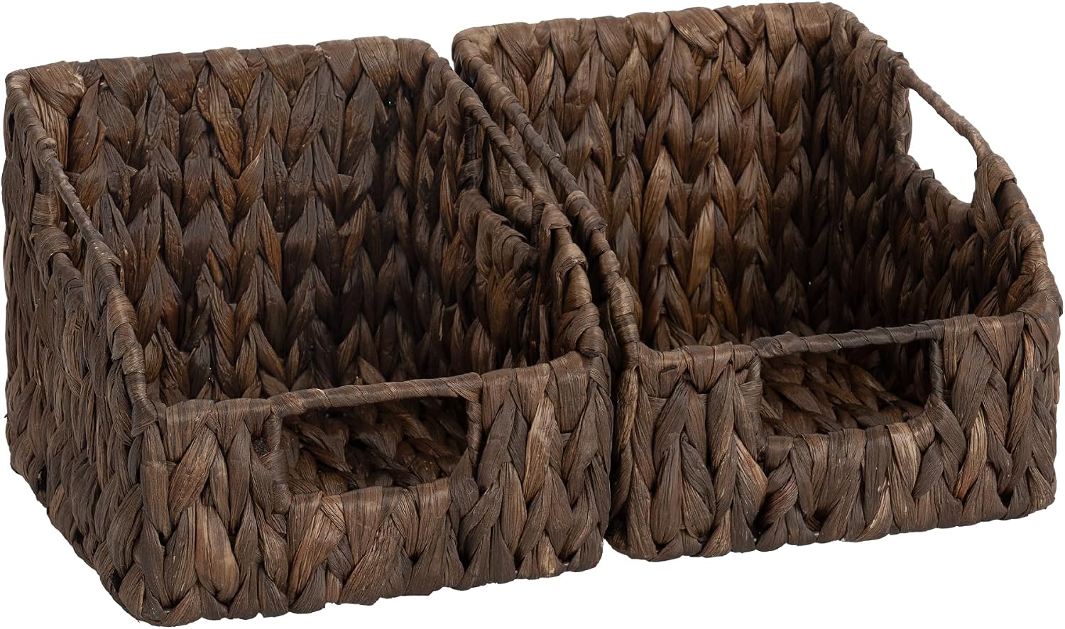 Pantry Baskets for Organizing, Wicker Basket with Built-in Handles, Handwoven Wicker Storage Baskets