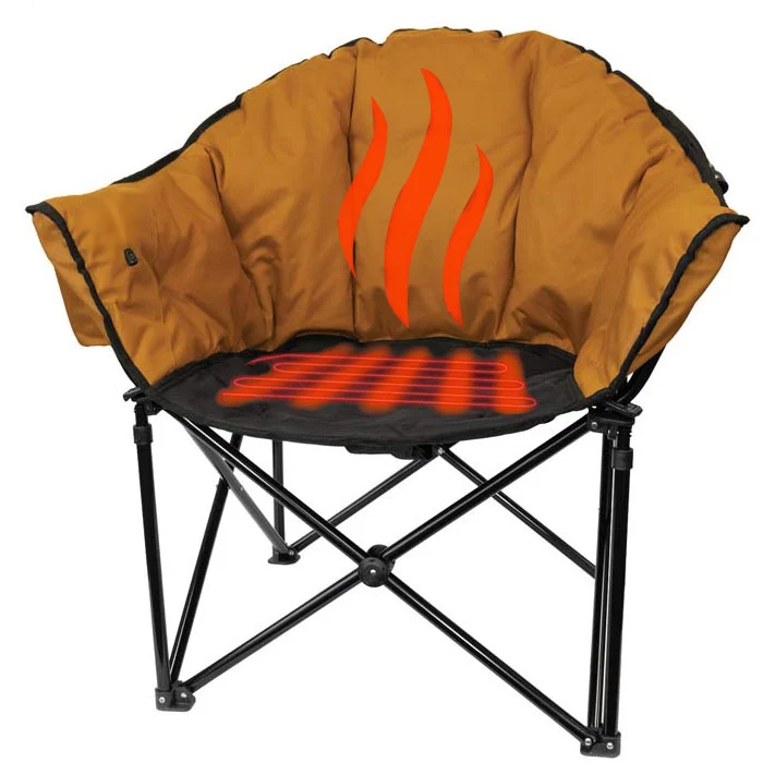 FQXCYW Heated Outdoor Lounge Chair – Premium Oversized Camping Chair with Built-In Heating & Portable Power