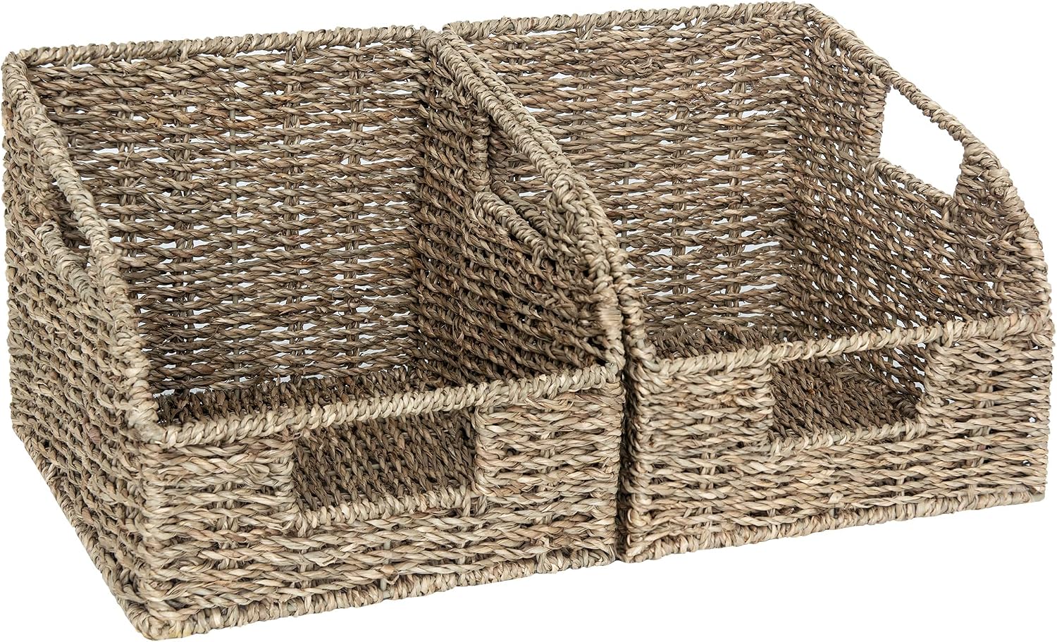 Pantry Baskets for Organizing, Wicker Basket with Built-in Handles, Handwoven Wicker Storage Baskets