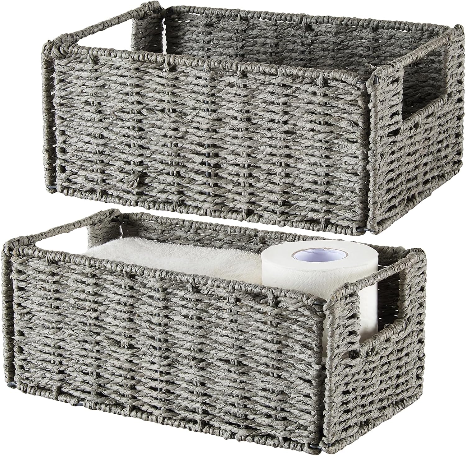 Small Storage Baskets for Organizing Toilet Paper Basket, Foldable Large Cube Storage Organizer Bins for Shelves
