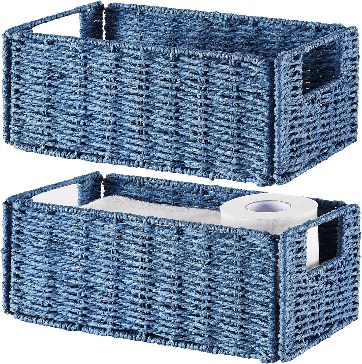 Small Storage Baskets for Organizing Toilet Paper Basket, Foldable Large Cube Storage Organizer Bins for Shelves