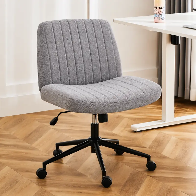 Office Chair with U-Shaped Cushion, Wide Height-Adjustable Seat, 360° Swivel Rocking Base for Home Office and Bedroom