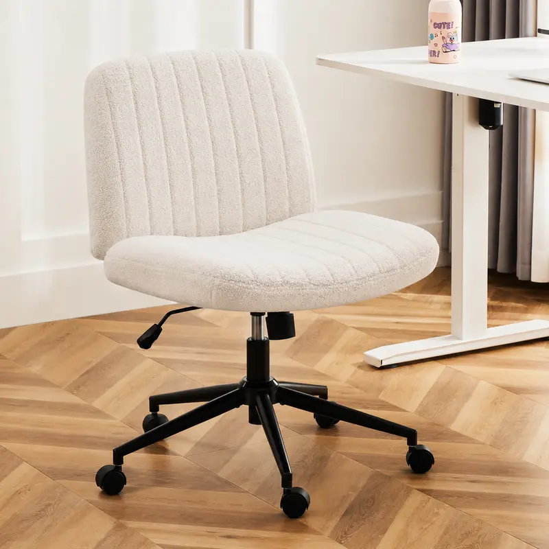 Office Chair with U-Shaped Cushion, Wide Height-Adjustable Seat, 360° Swivel Rocking Base for Home Office and Bedroom