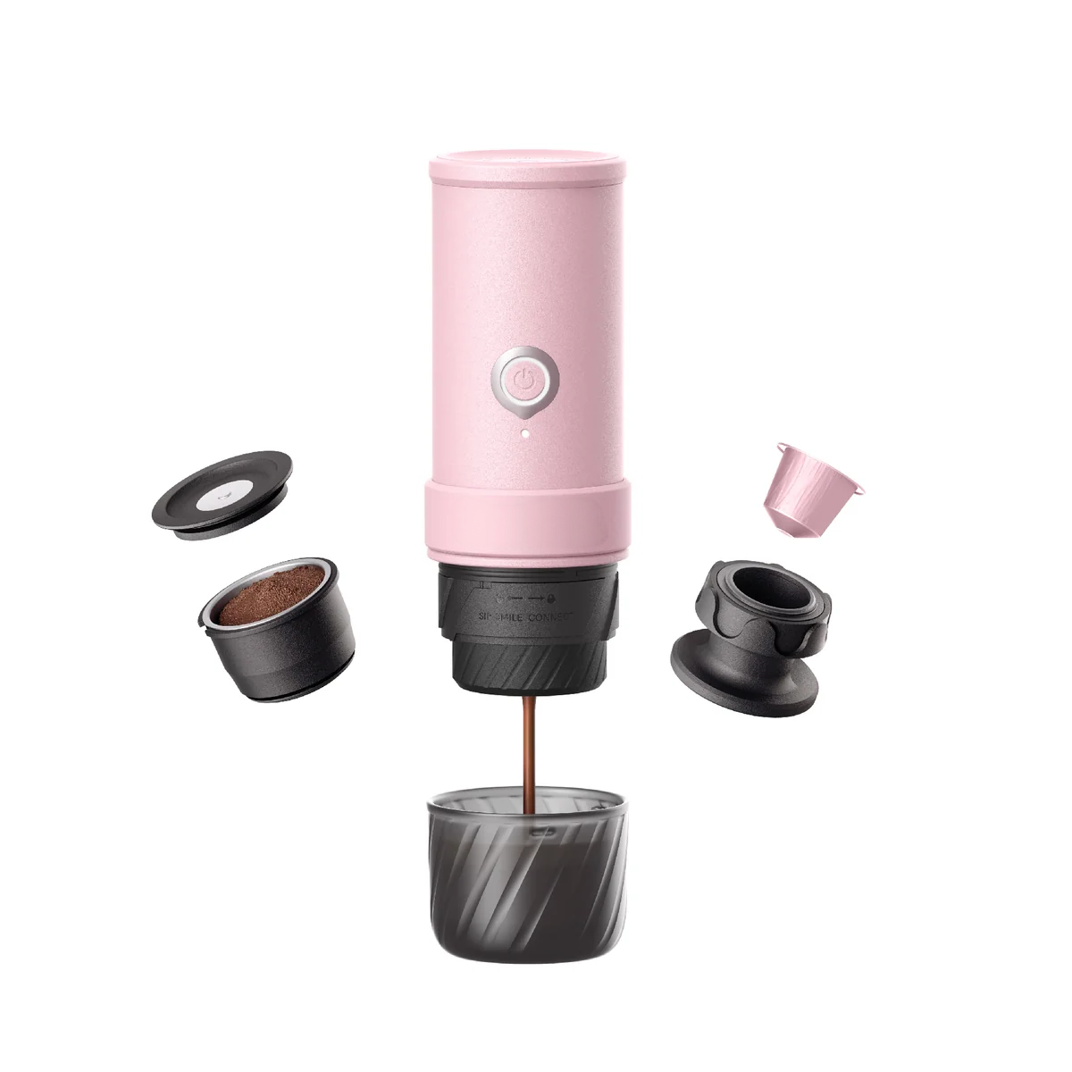Portable Espresso Maker – 22 Bar Pressure Self-Heating Coffee Machine For Travel & Outdoor
