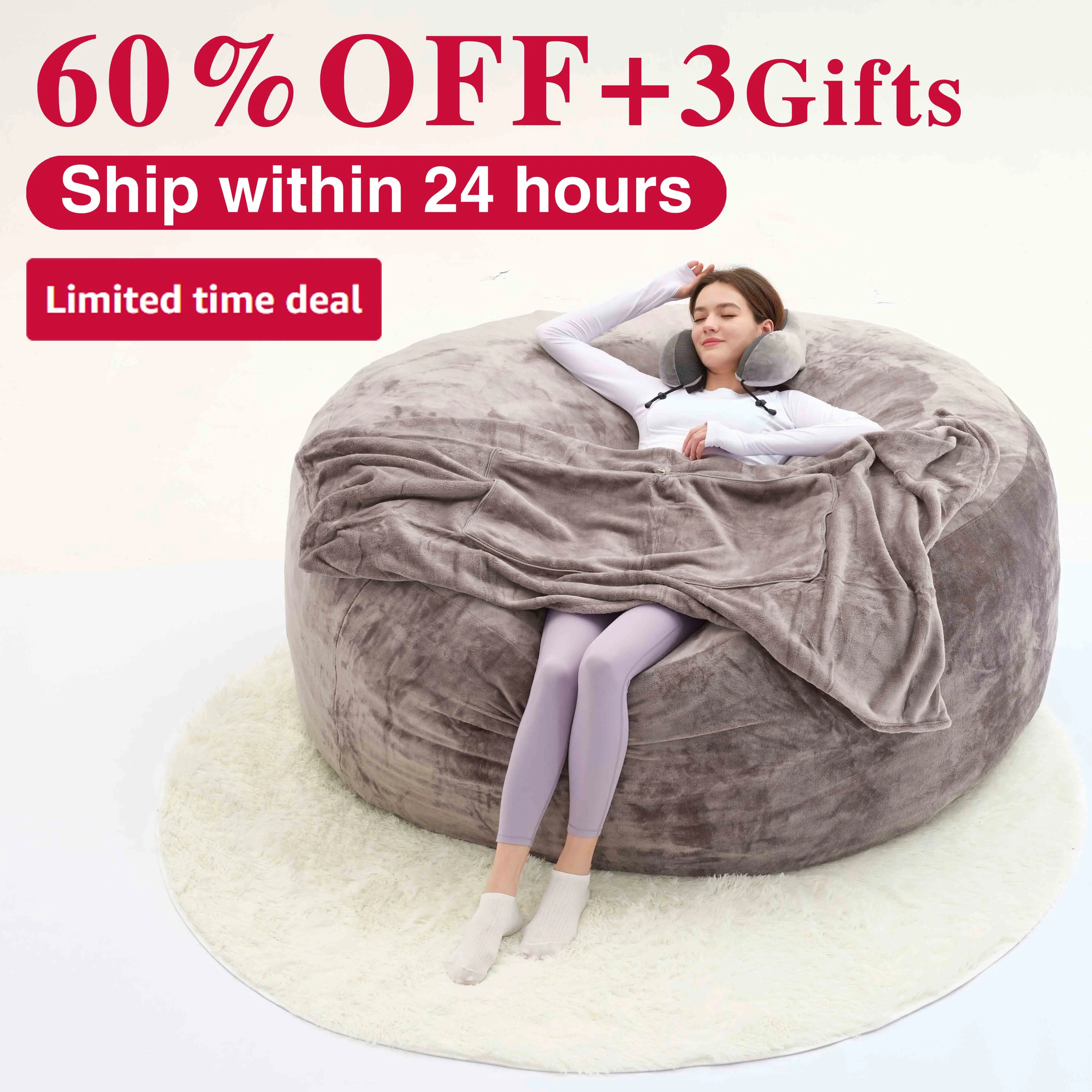 Memory Foam Flannel Bean Bag Sofa Chair