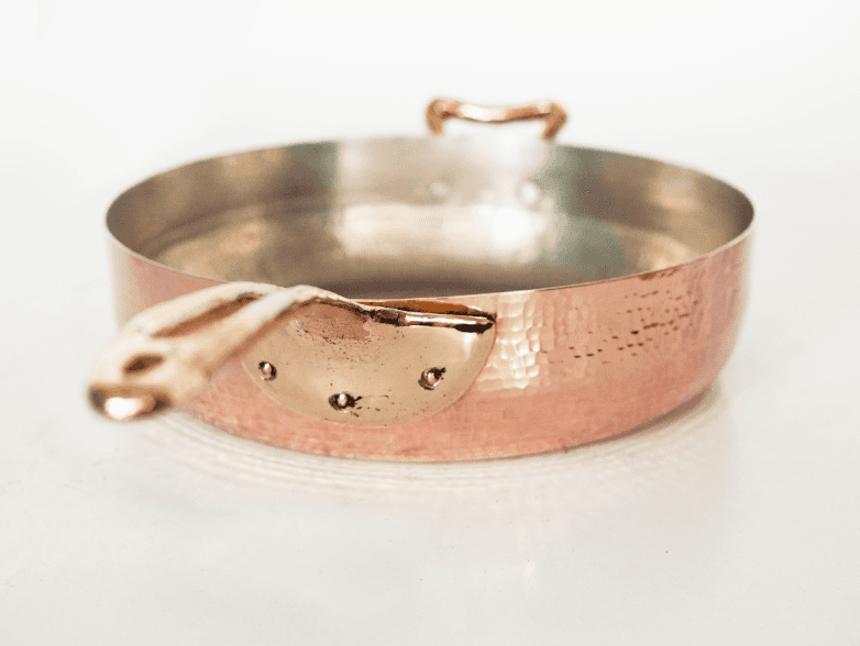 Copper Saute Pan 5.5 qt w Flower Lid