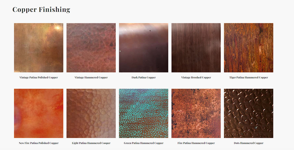 copper finishing and patina