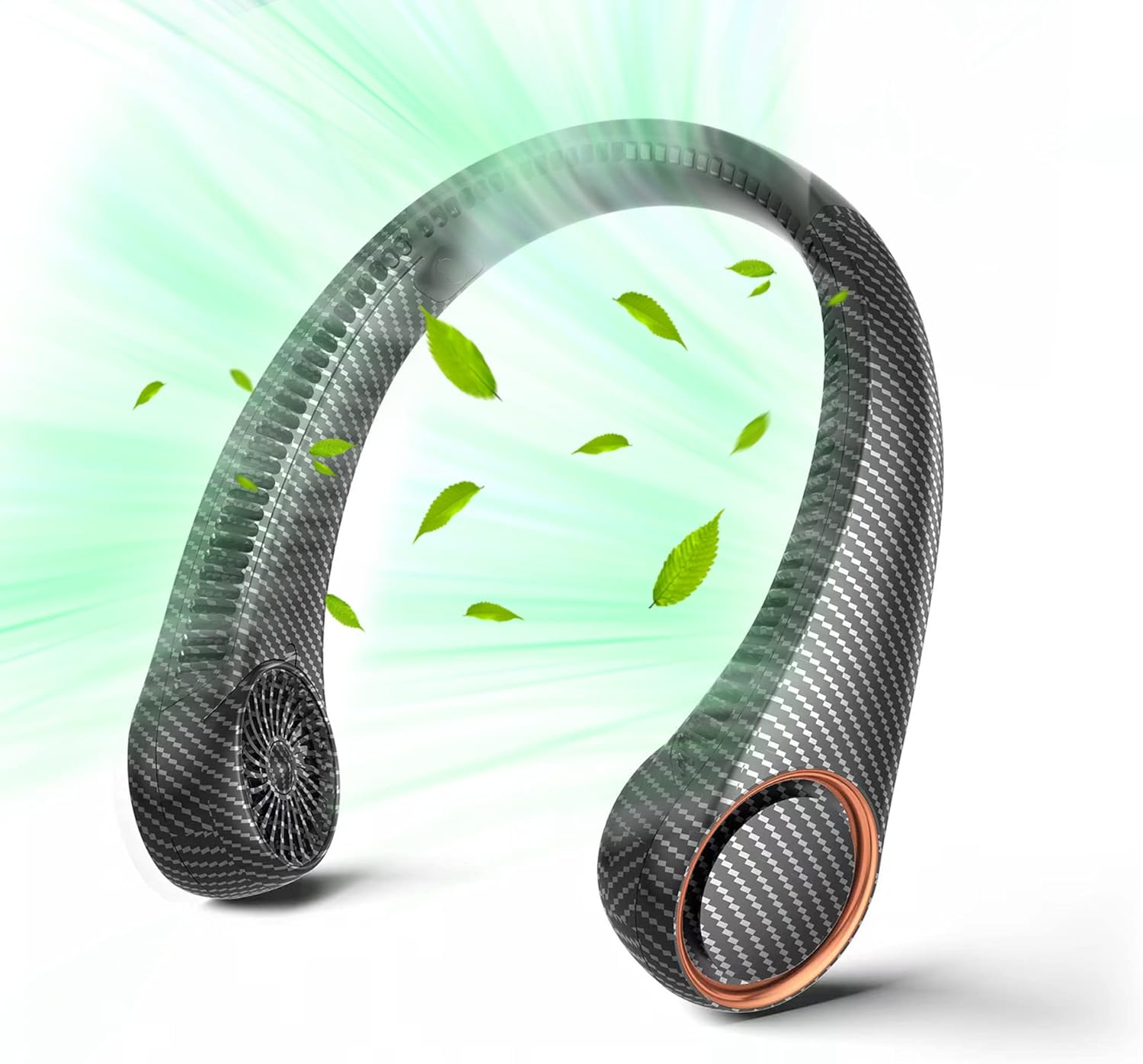 Portable Neck Fan, Hands Free Bladeless, 360° Cooling Personal Fan,Wearable Quiet Fan for Outdoor Indoor, Birthday Gifts for Men Women Mom Dad, 4000mAh Battery USB Rechargeable, 3-Speeds( Black)