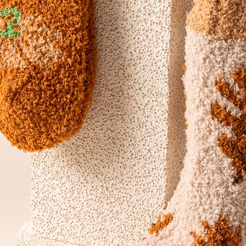 8 pairs womens fall thanksgiving fuzzy crew socks pumpkin turkey maple leaf print coral fleece fluffy home socks for thick warm non slip plush sleeping socks for autumn winter indoor lounging holiday gift Product details 2