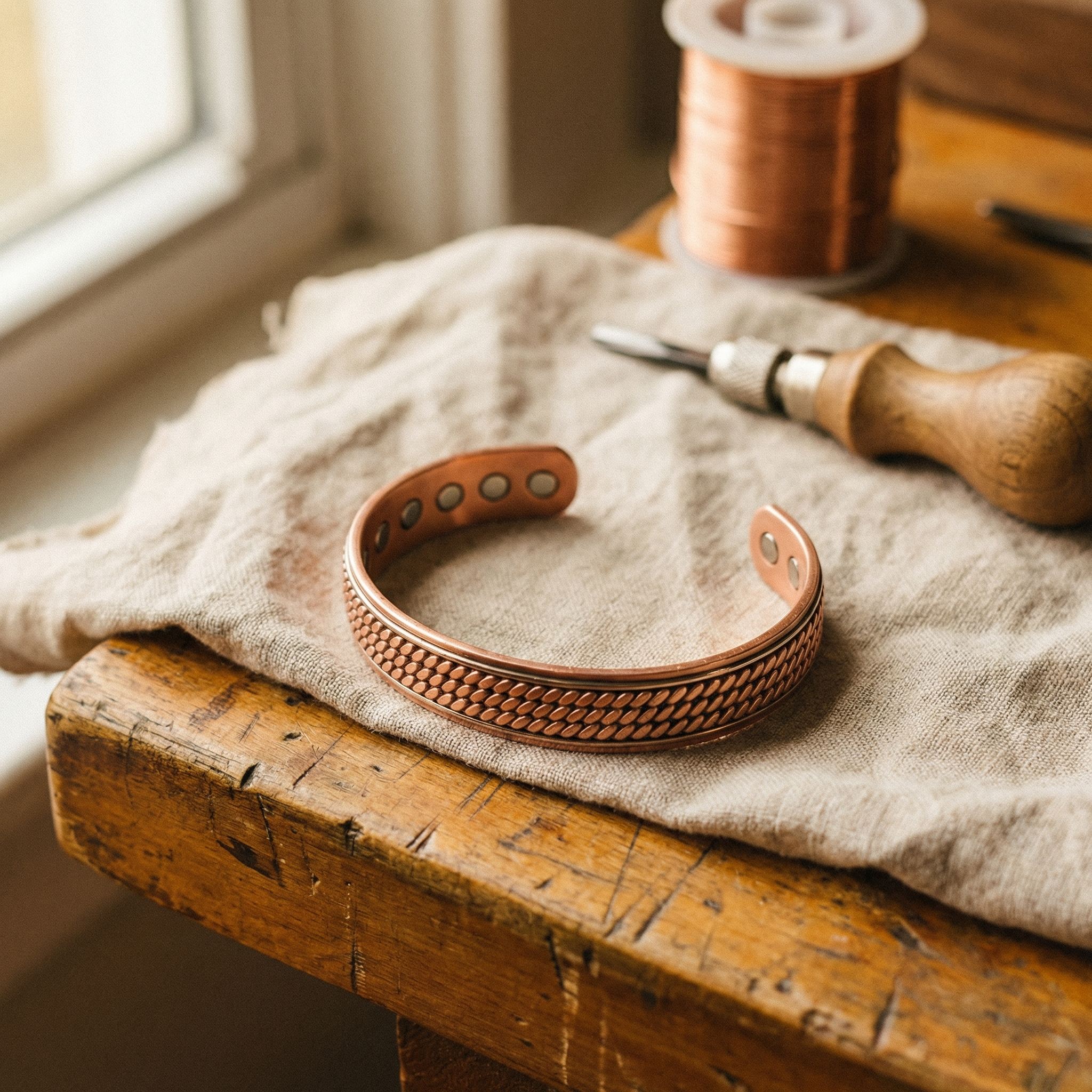 Vera hullámos réz karkötője-Vera's Jewelry