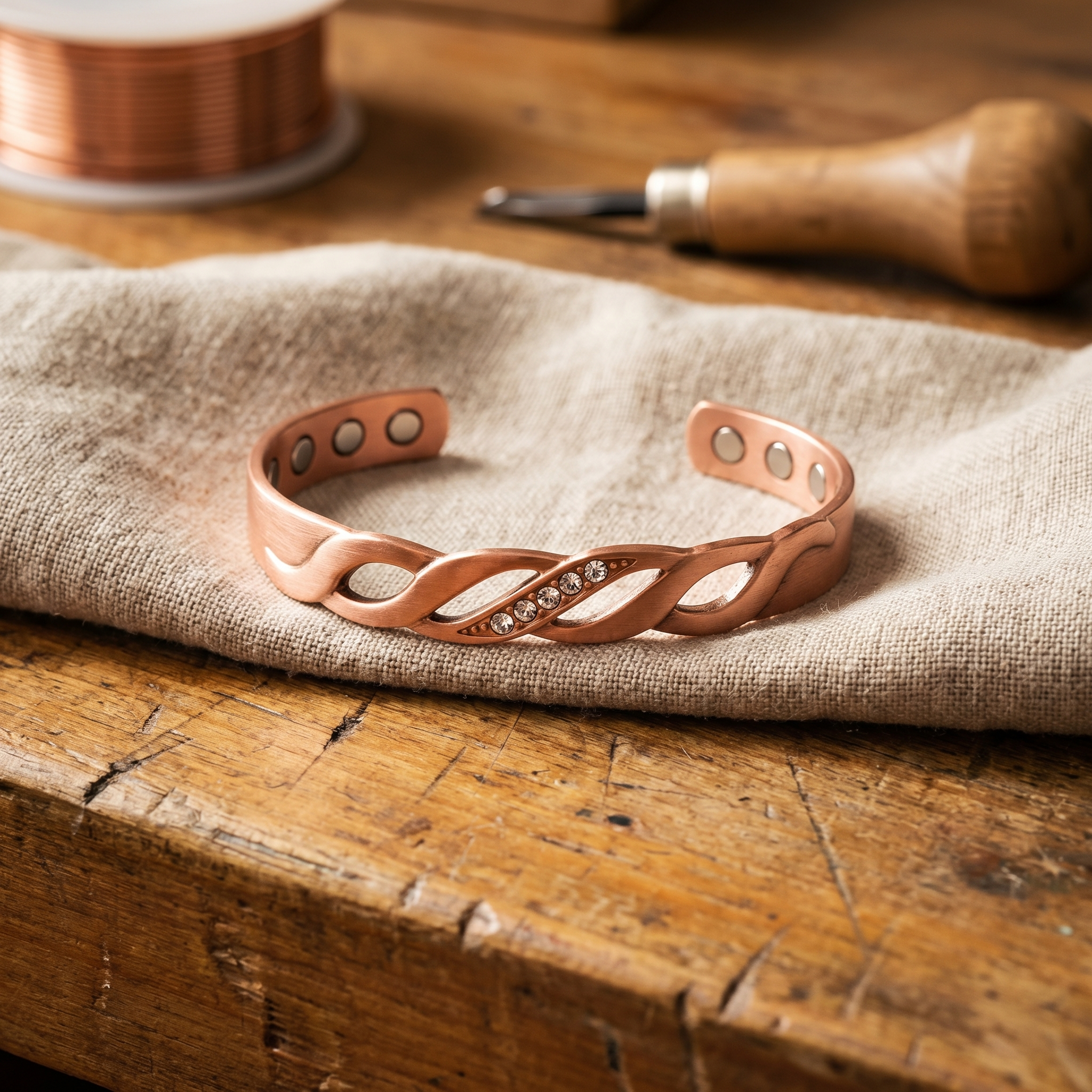 Vera varrásos réz karkötője-Vera's Jewelry