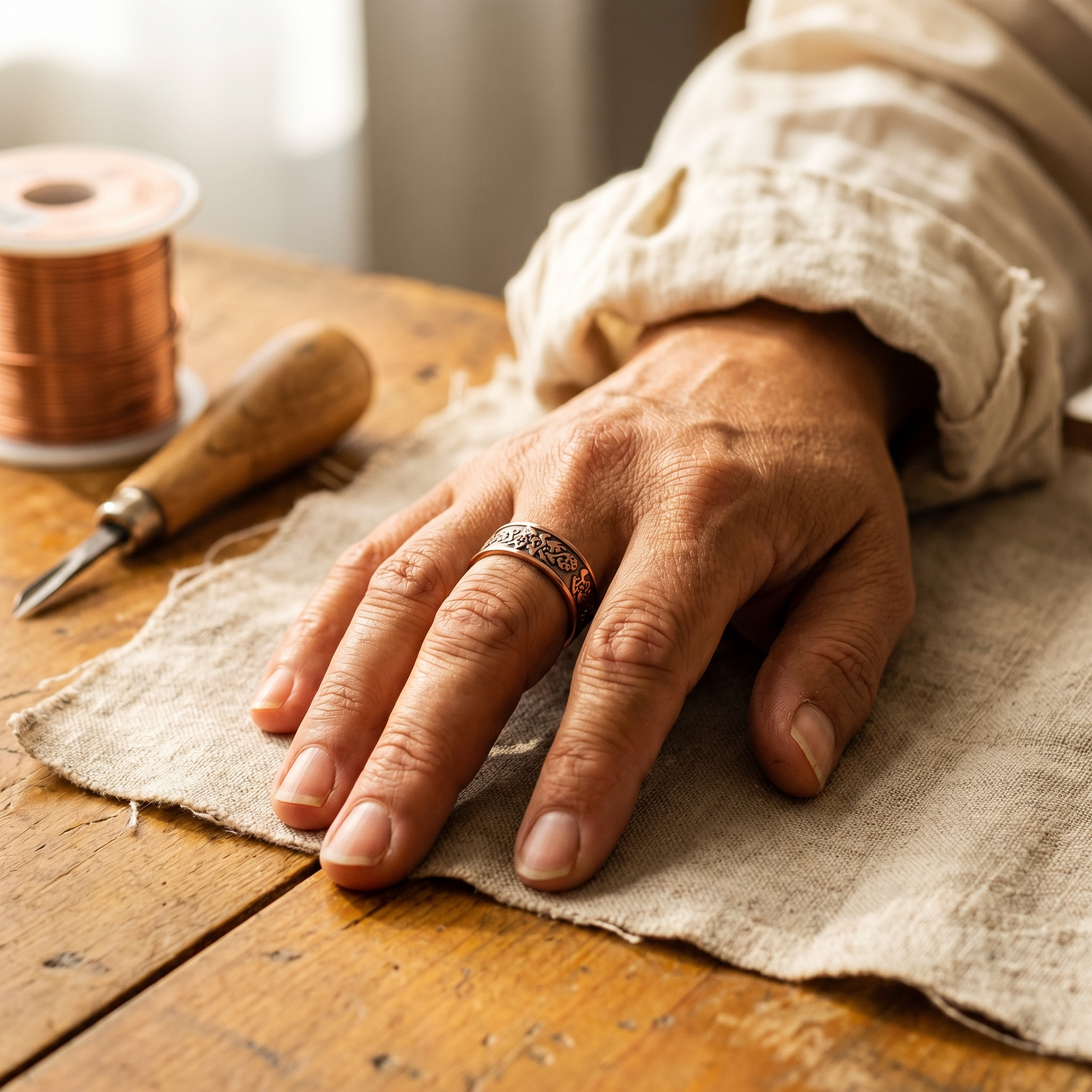 Vera kagylós rézgyűrűje-Vera's Jewelry