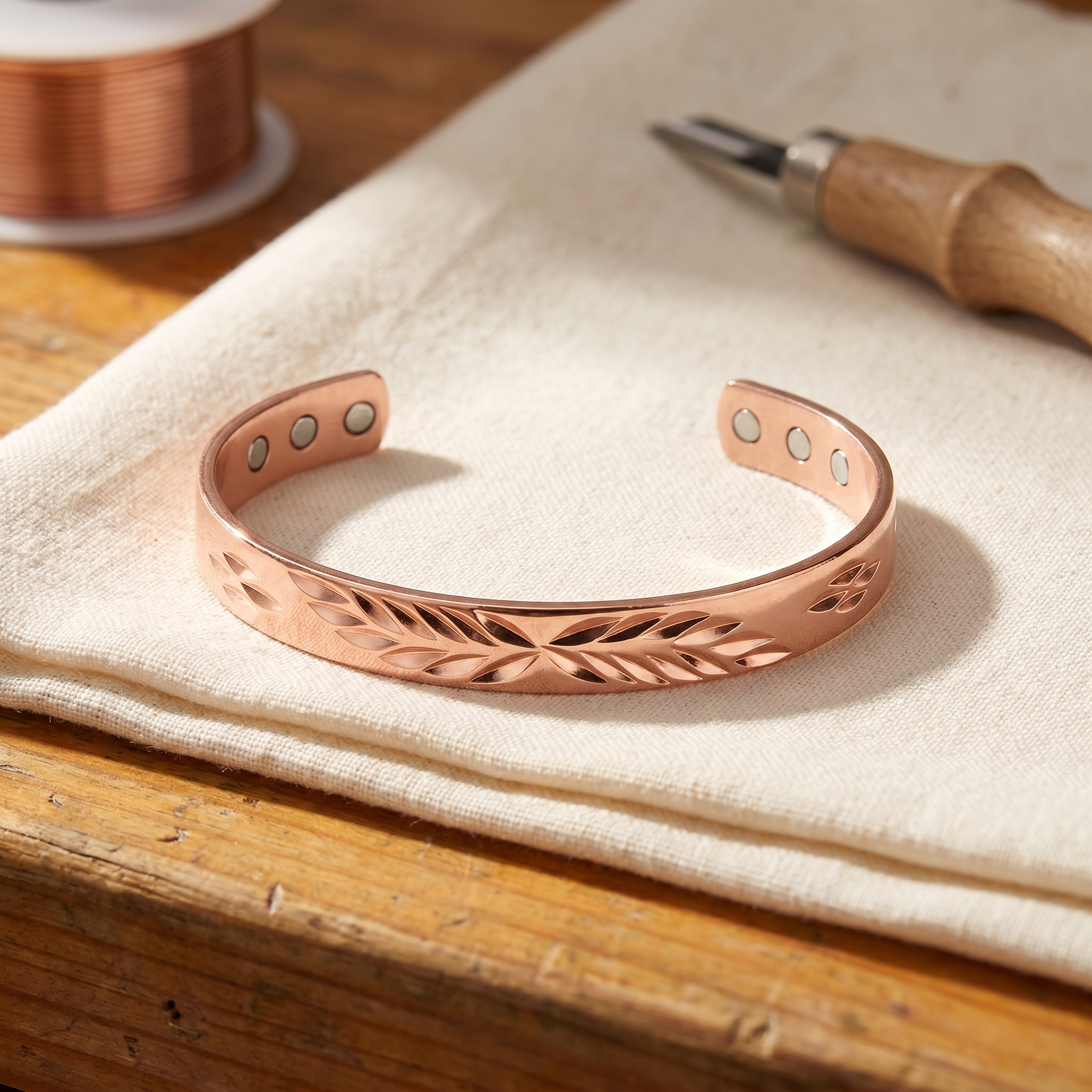 Vera hold alakú réz karkötője-Vera's Jewelry