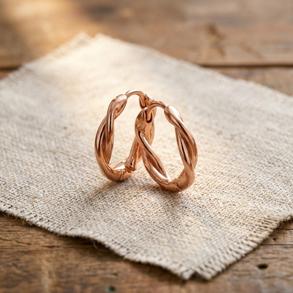 Vera ökörszem réz karika fülbevalói-Vera's Jewelry