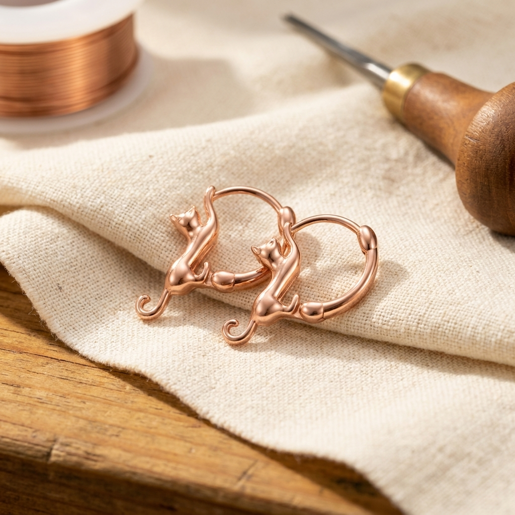 Vera Örvényes Réz Fülbevalója-Vera's Jewelry