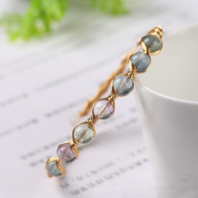Mindful Clarity 14K Gold Handmade Wire-Wrapped Natural Fluorite Bracelet