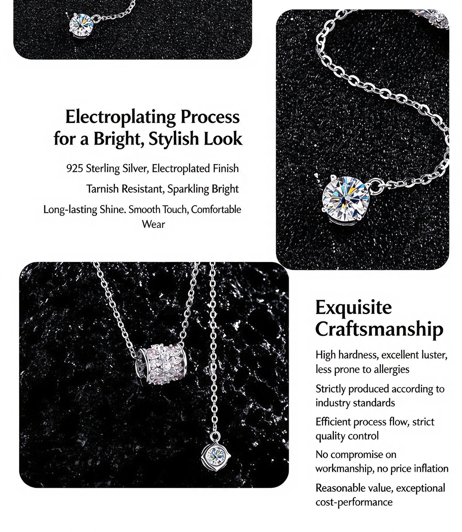 925 Sterling Silver Moissanite Lariat Necklace | Dainty Y-Drop Sweater Chain for Women