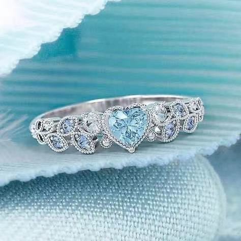 Vine of Hearts S925 Silver Micro-Pavé Heart Gemstone Ring
