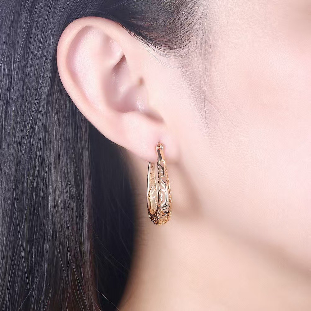 Celtic Vine S925 Silver Vintage Filigree Teardrop Hoop Earrings