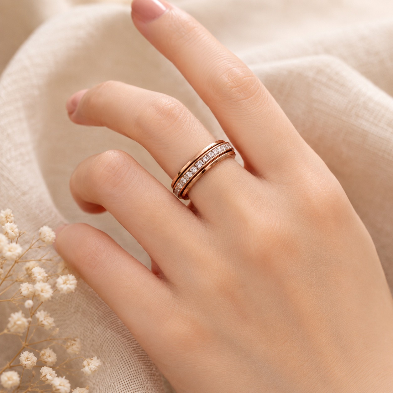 Serene Spin Anxiety Relief Fidget Spinner Ring