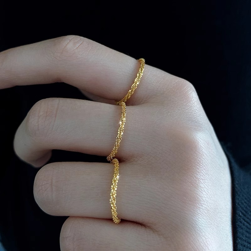 14K Gold S925 Silver Textured Soft Ring