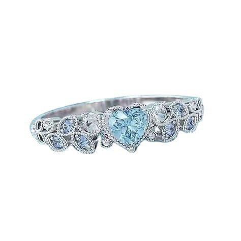 Vine of Hearts S925 Silver Micro-Pavé Heart Gemstone Ring