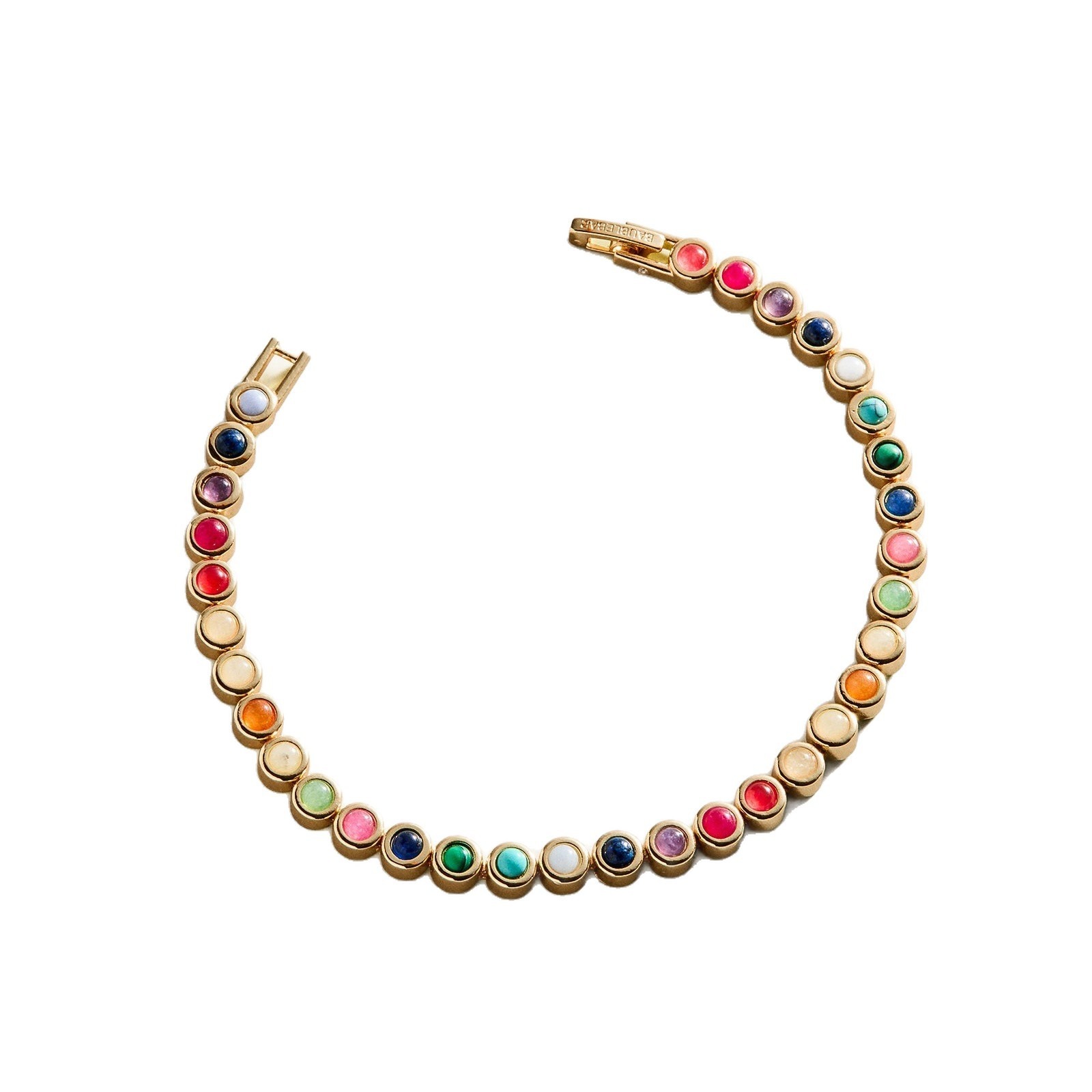 Eternal Radiance 14K Gold Plated Bezel-Set Gemstone Bracelet