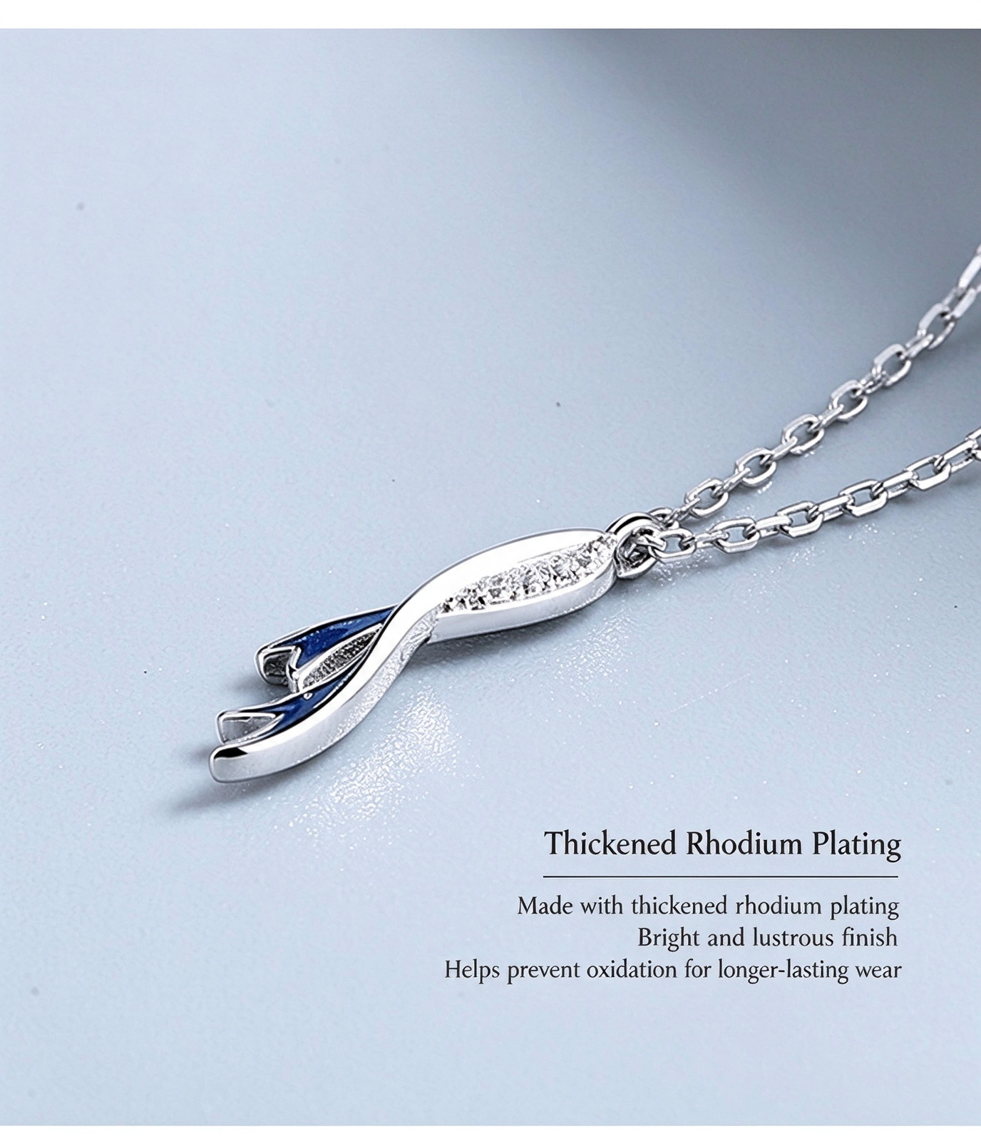S925 Sterling Silver Dolphin Mermaid Tail Collar Necklace | Minimalist Modern Romantic Fish Pendant Necklace for Women