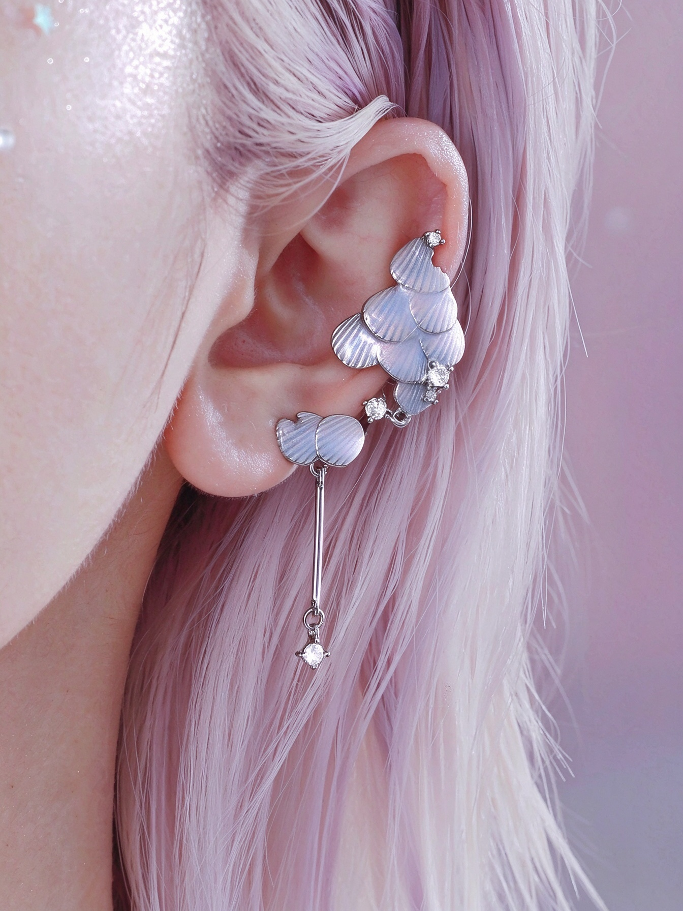 Atlantis Scale Textured Ear Cuff | Original Niche Premium No-Piercing Ear Cartilage Clip
