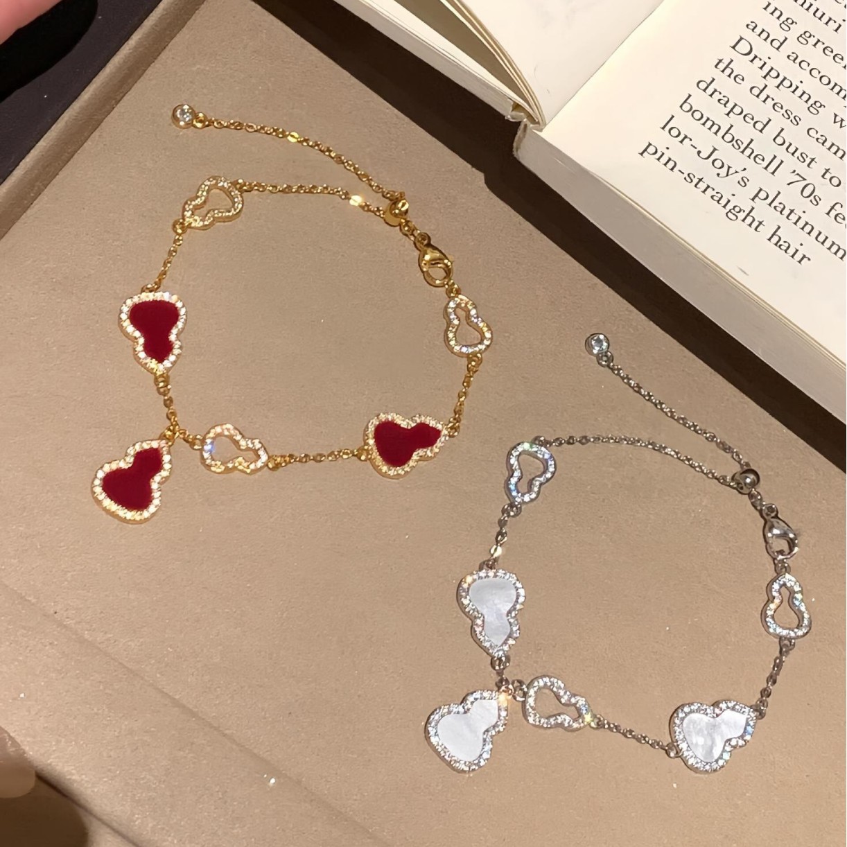 S925 Sterling Silver Fortune Gourd Charm Bracelet | Red Agate & Mother of Pearl Luck Bracelet for Women