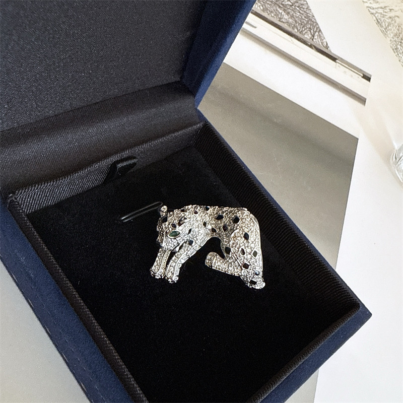 Vintage Pave CZ Leopard Open Ring, Heavy Metal Statement Panther Ring