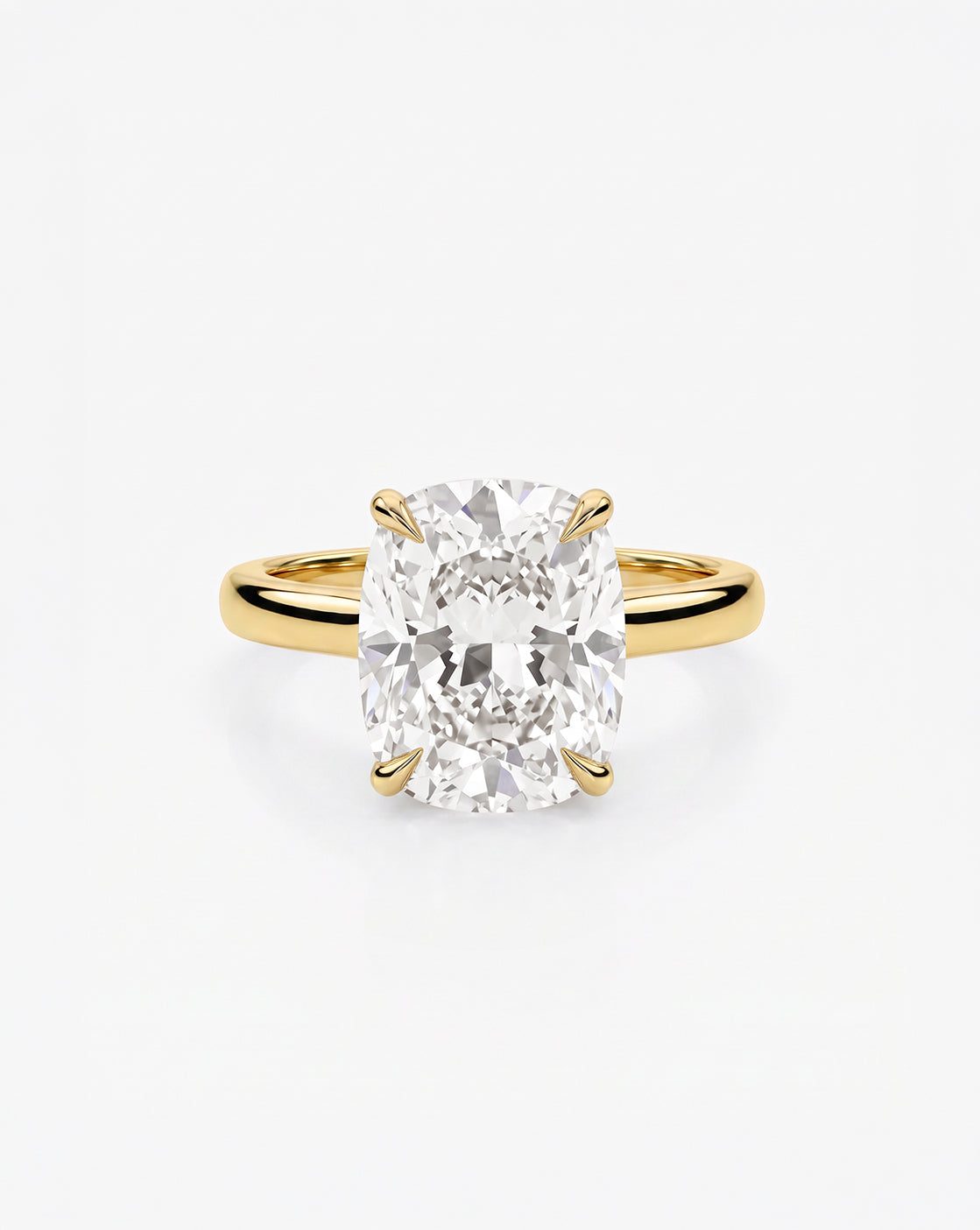 Oval 2 Carat Moissanite Engagement Ring, S925 Sterling Silver Solitaire Promise Ring