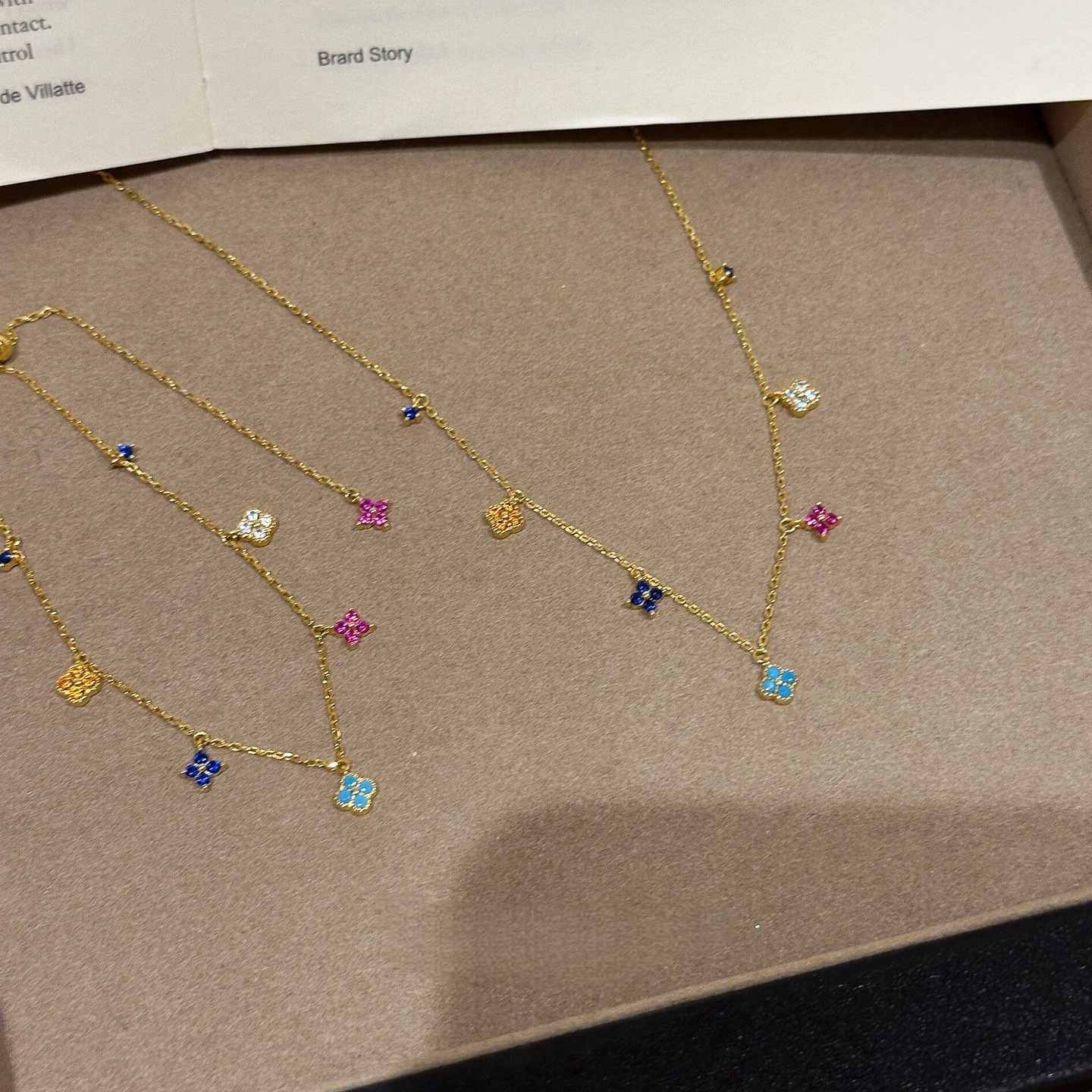  Colorful Mini Clover Pendant Necklace, Dainty Lucky Four Leaf Clover Choker