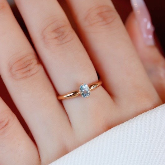 S925 Sterling Silver Heart Sapphire Ring | Minimalist Cool Tone Ins Style Statement Ring