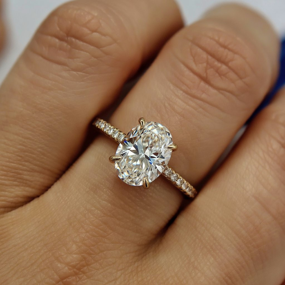 4.5CT Oval Cut Moissanite Engagement Ring for