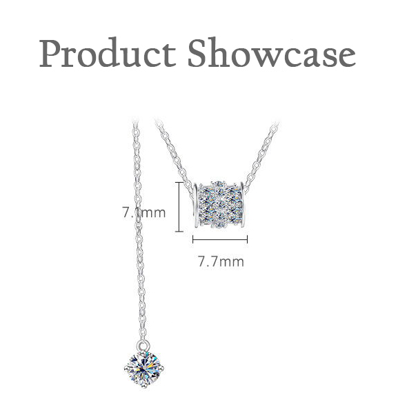 925 Sterling Silver Moissanite Lariat Necklace | Dainty Y-Drop Sweater Chain for Women