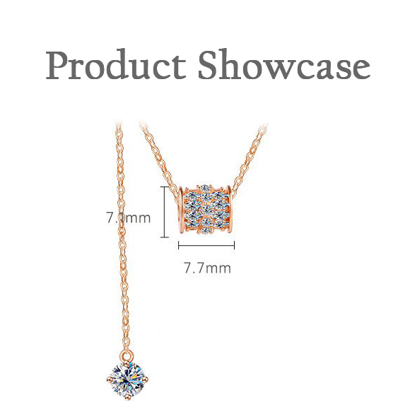 925 Sterling Silver Moissanite Lariat Necklace | Dainty Y-Drop Sweater Chain for Women