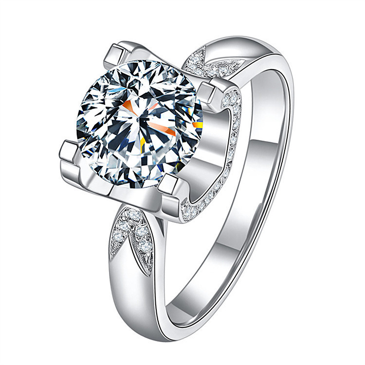 S925 Sterling Silver Moissanite Engagement Ring