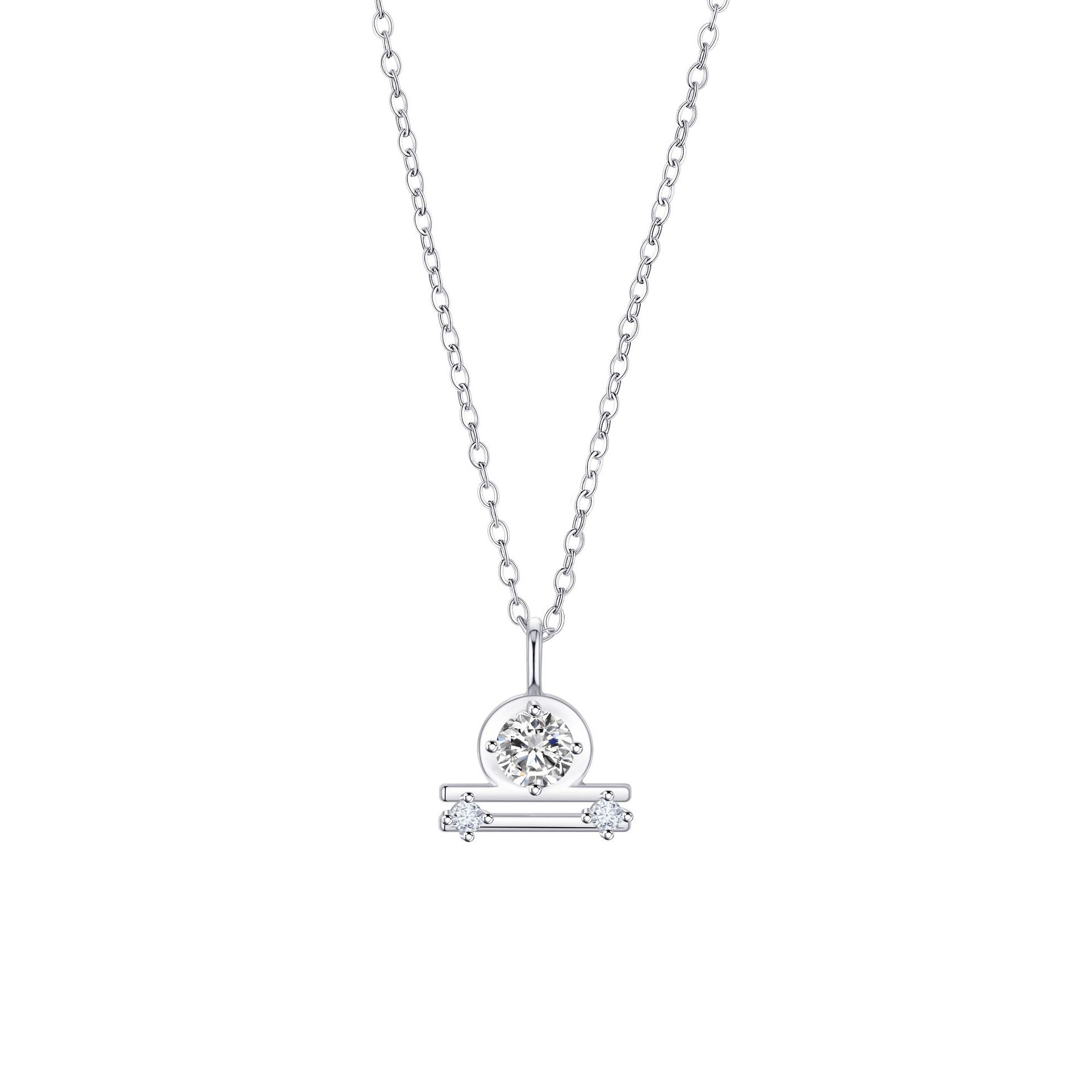 12 Constellation Pendant Necklace, Stainless Steel Zodiac Sign Clavicle Chain