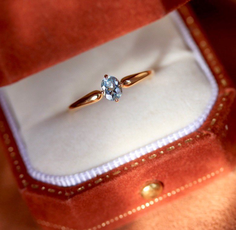 S925 Sterling Silver Heart Sapphire Ring | Minimalist Cool Tone Ins Style Statement Ring