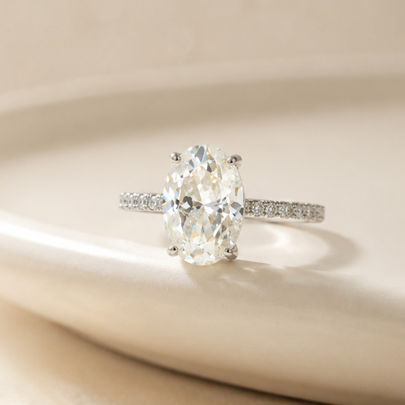4.5CT Oval Cut Moissanite Engagement Ring for